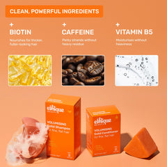 Ethique volumizing shampoo bar plastic-free packaging reduces waste.