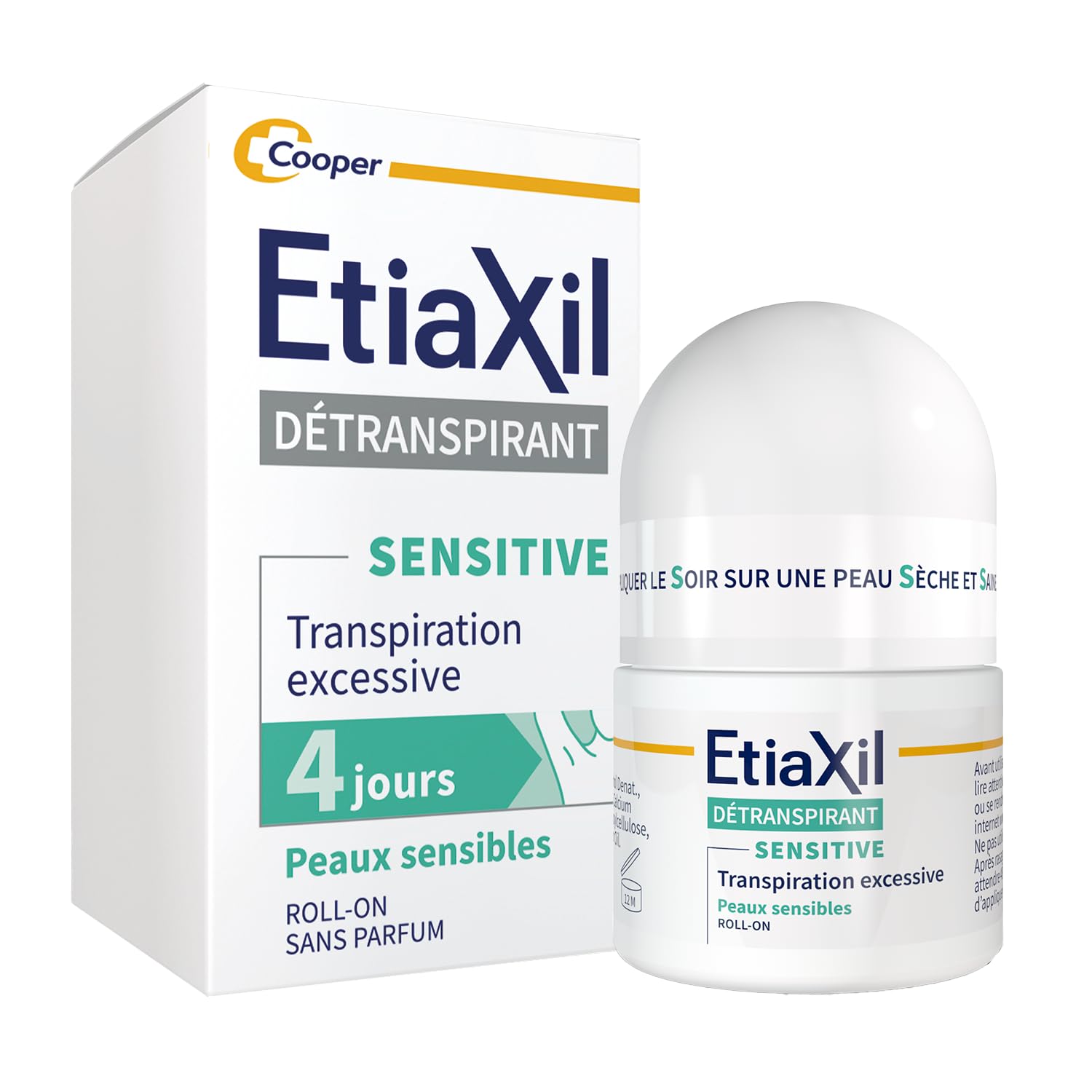 Etiaxil sensitive skin roll-on bottle keeps underarms dry