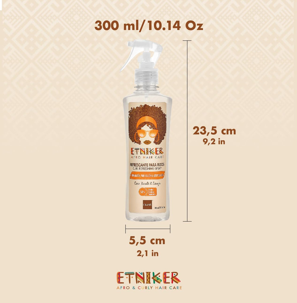 ETNIKER Afro Hair Care scene with bottle ready to spray
