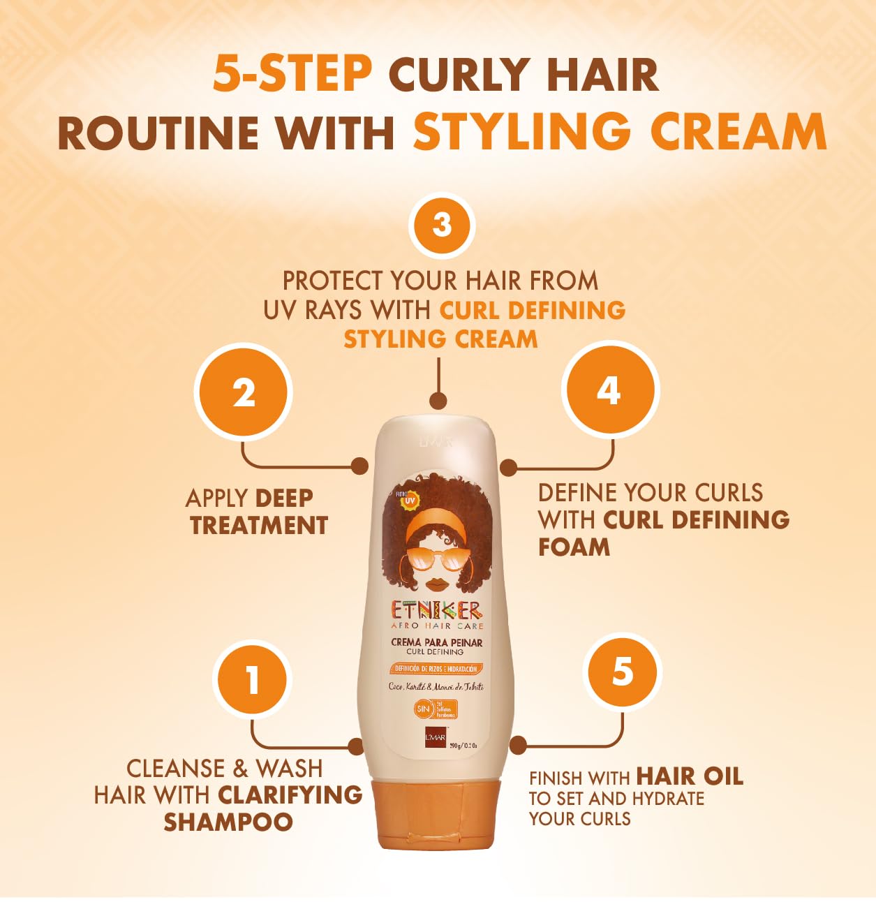 ETNIKER Curl Defining Cream no-rinse usage demo highlights quick styling.