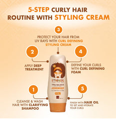 ETNIKER Curl Defining Cream no-rinse usage demo highlights quick styling.