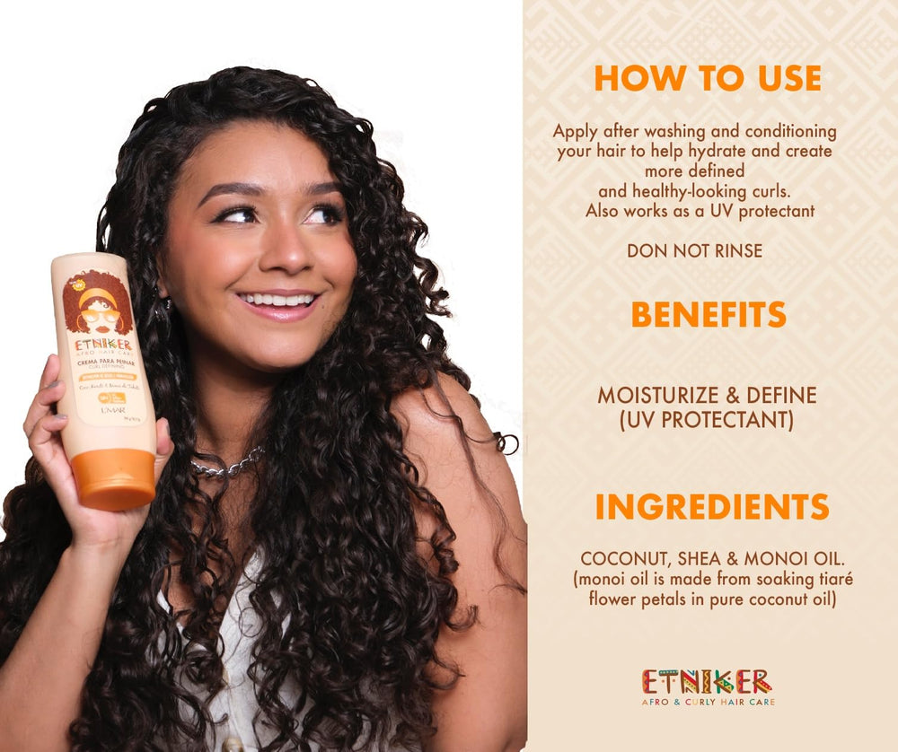 ETNIKER Curl Defining Cream texture close-up shows silky consistency for easy application.