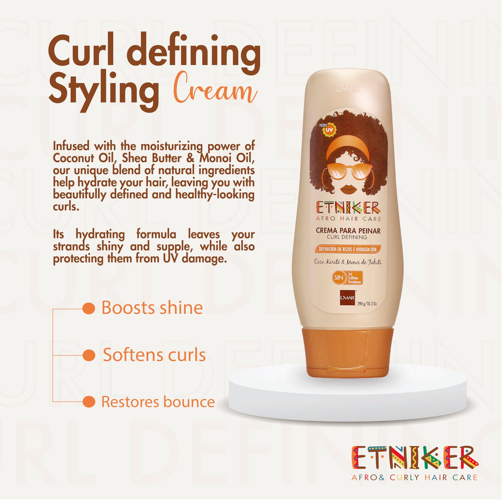 ETNIKER Curl Defining Cream close-up shows creamy texture for smooth application.
