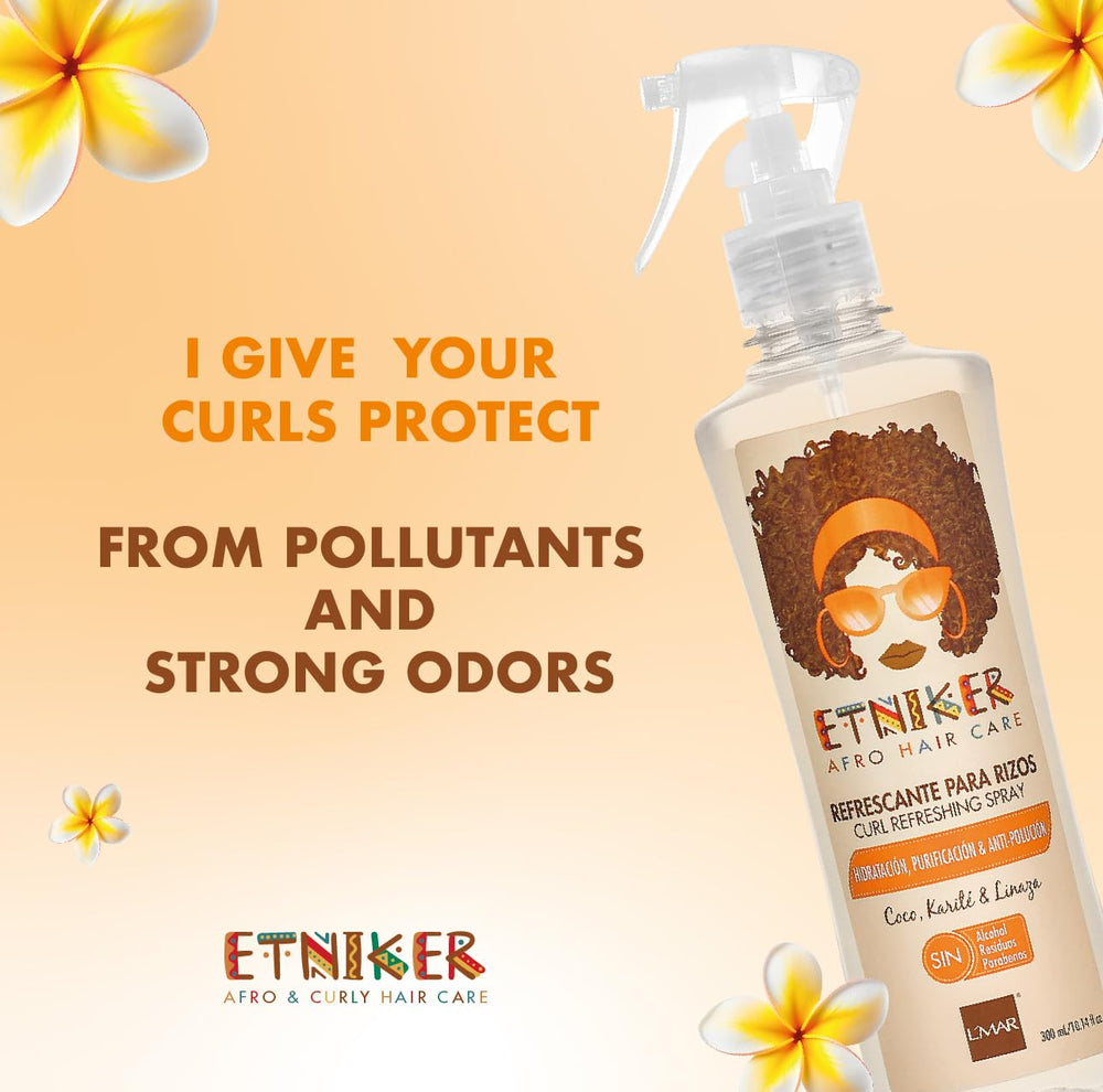 ETNIKER silicone-free spray promotes a clean, lightweight refresh