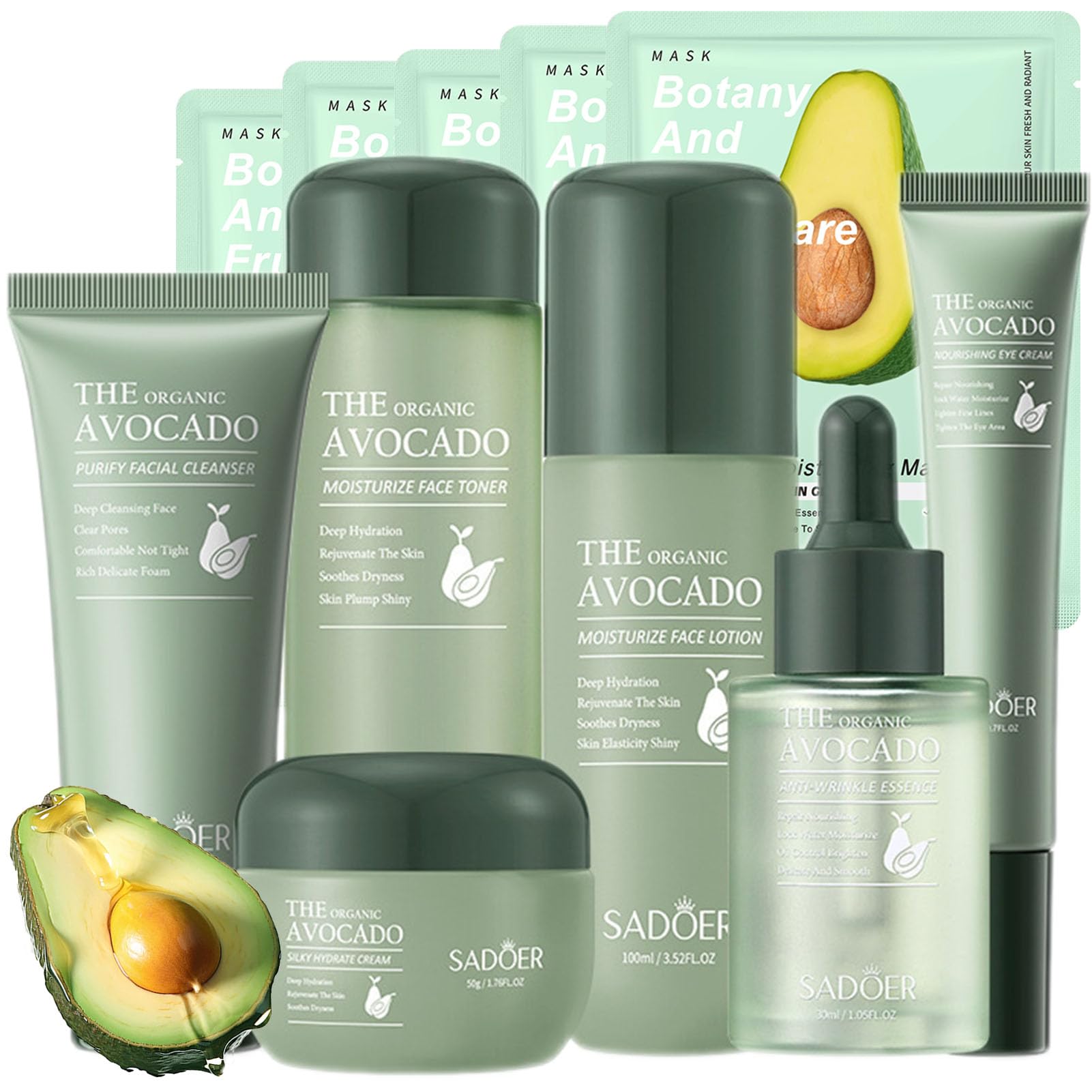 Etuanxi Avocado Skincare Set cleanser bottle for refreshing cleanse and hydrated skin.