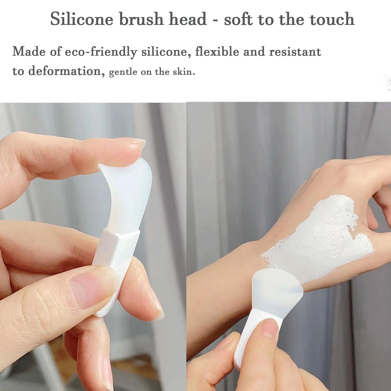Etuanxi mud mask being spread on the face for easy application