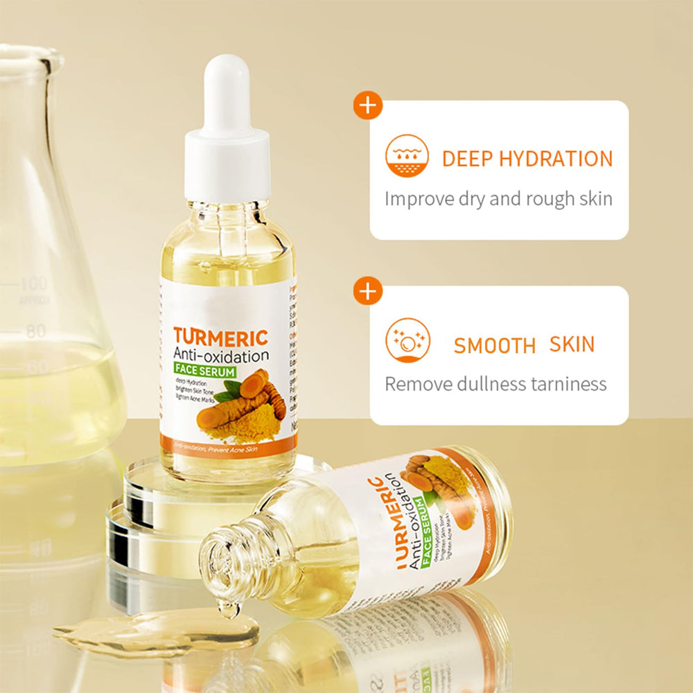 Etuanxi turmeric serum bottle delivering light hydration and skin support.