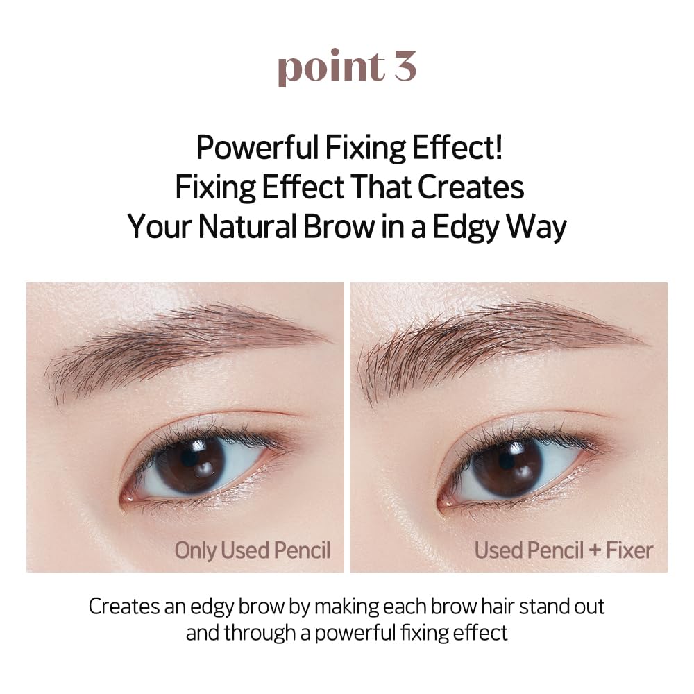 ETUDE Long-wear brow pencil delivers all-day brow visibility.