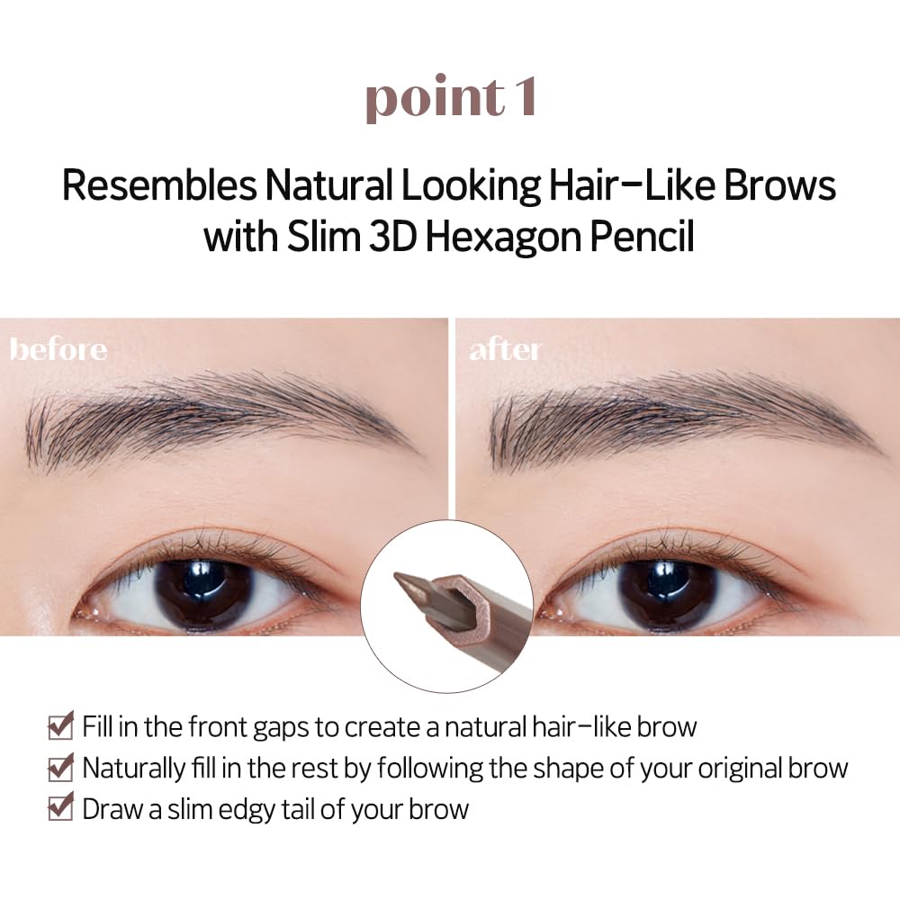 ETUDE Pencil offers strong hold from root to tip.