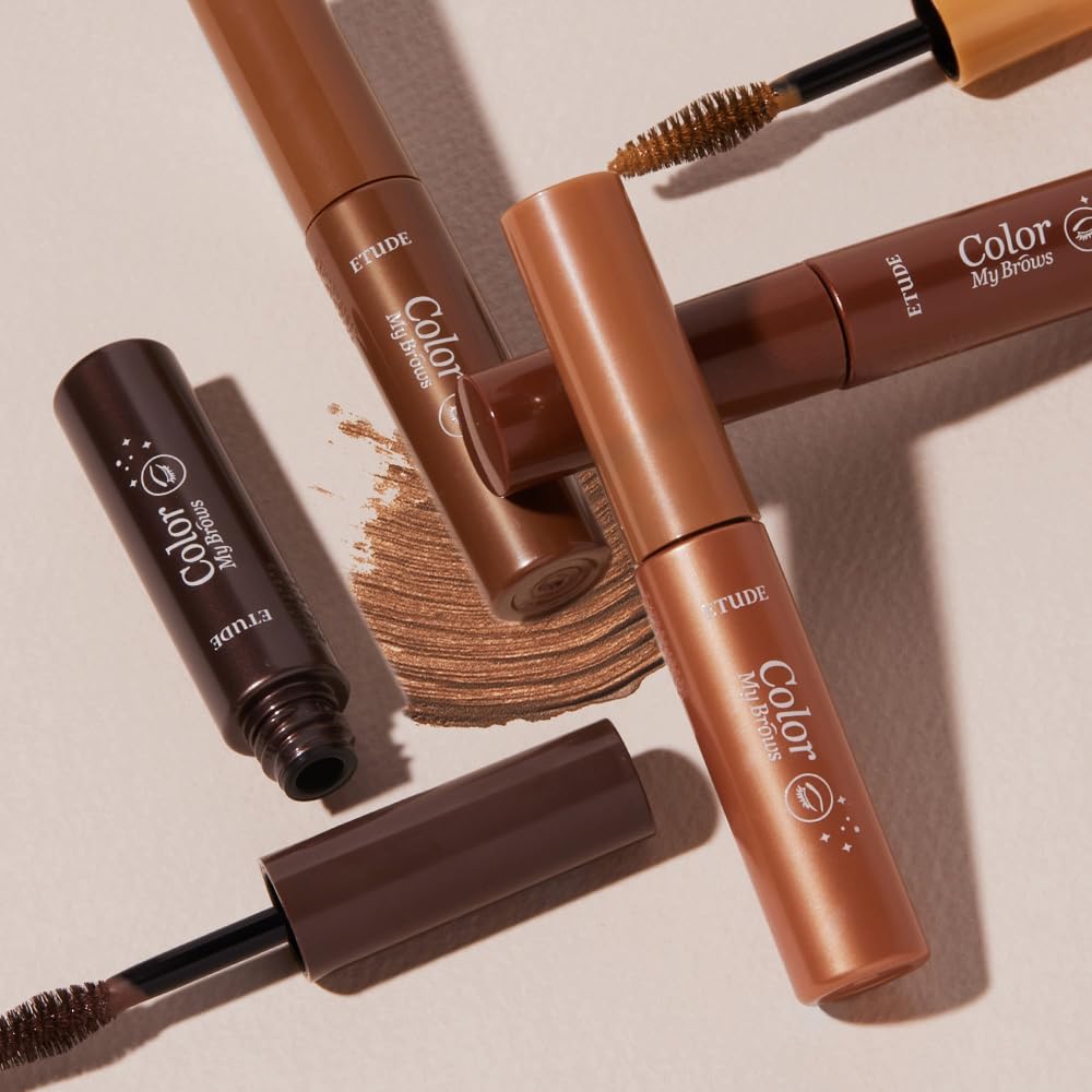 ETUDE Color My Brows Big Size brow mascara before and after defined brows