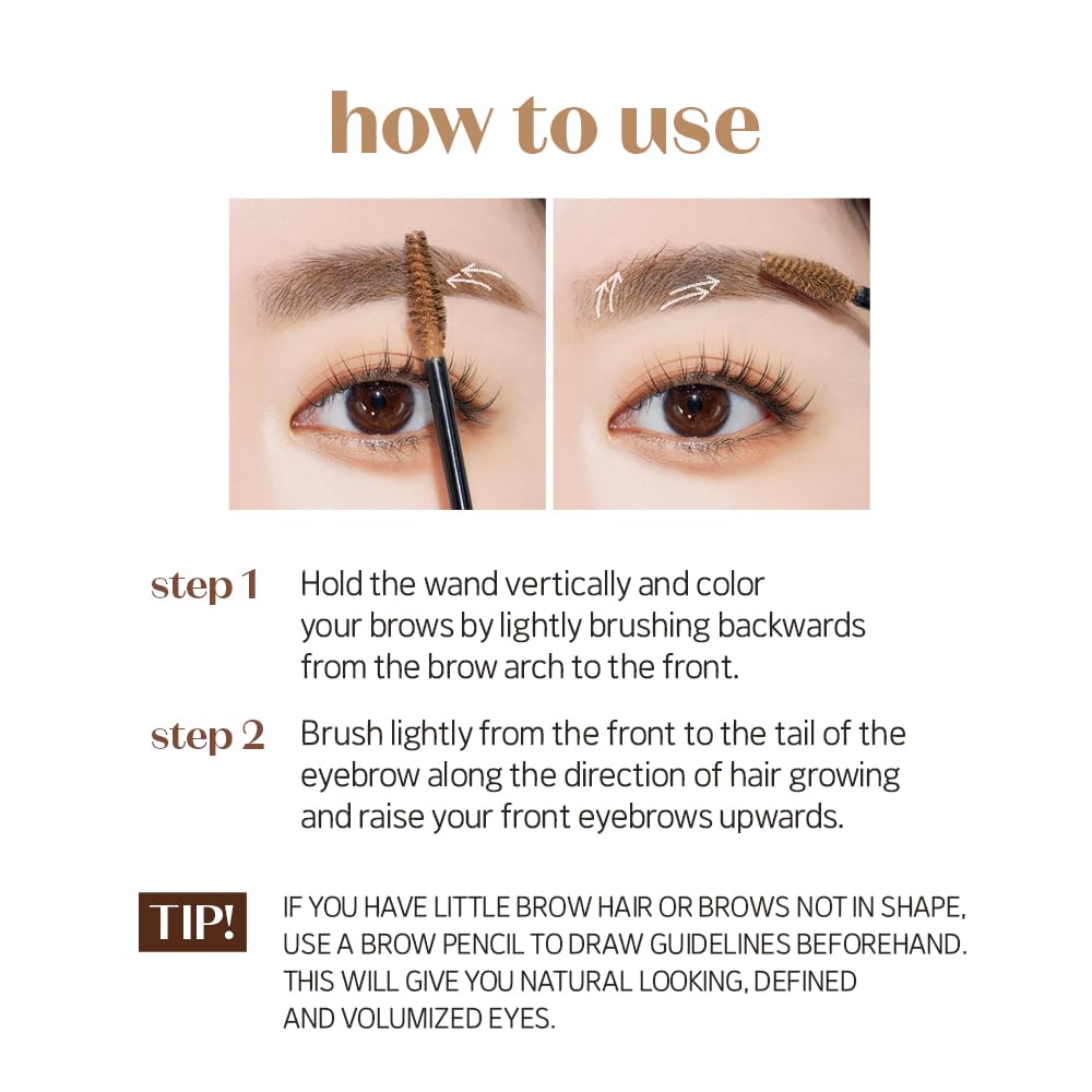 Subtle glossy finish for healthy-looking brows by ETUDE Color My Brows.