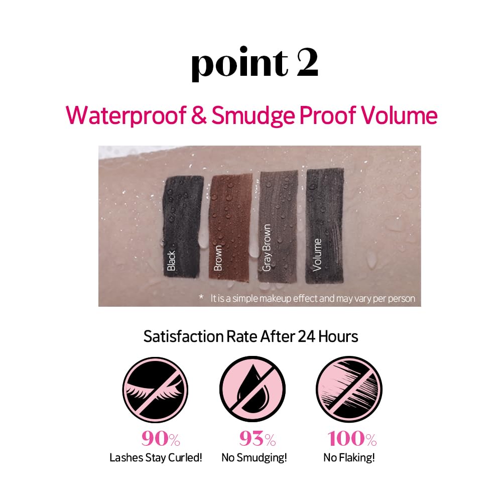 24-hour curl test with ETUDE Curl Fix Mascara reveals lasting lift.