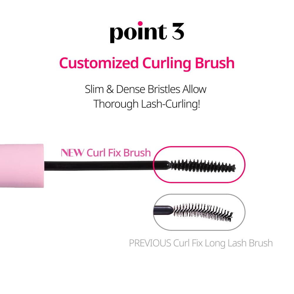 ETUDE Curl Fix Mascara close-up on lashes with defined separation