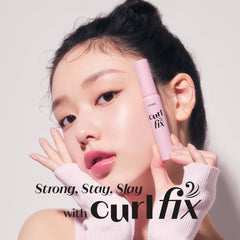 ETUDE Curl Fix Mascara wand with square brush for precise curling.