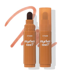 ETUDE Dear Darling Marker Tint 12 mocha brown bottle close-up highlighting hydrating formula