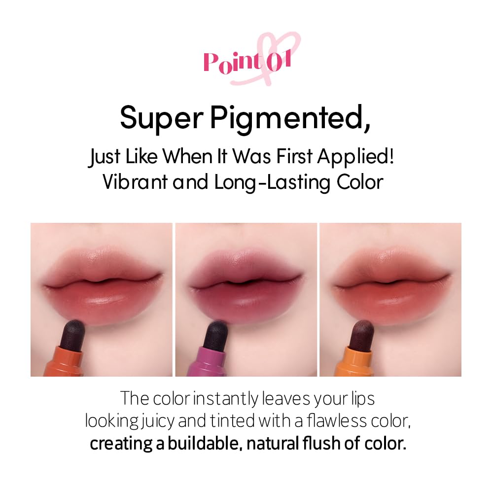 ETUDE Dear Darling Marker Tint 12 mocha brown lip swatches on skin show rich color
