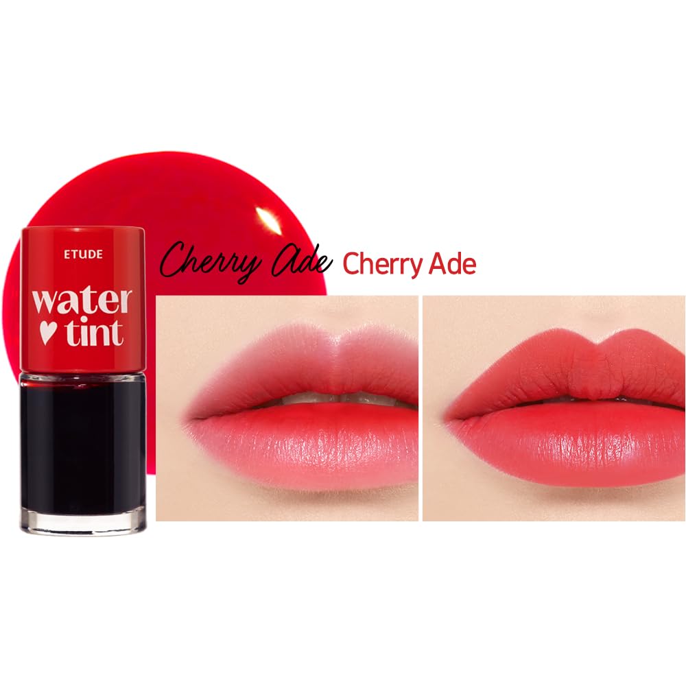 ETUDE Dear Darling Water Tint lip application close-up shows weightless layer