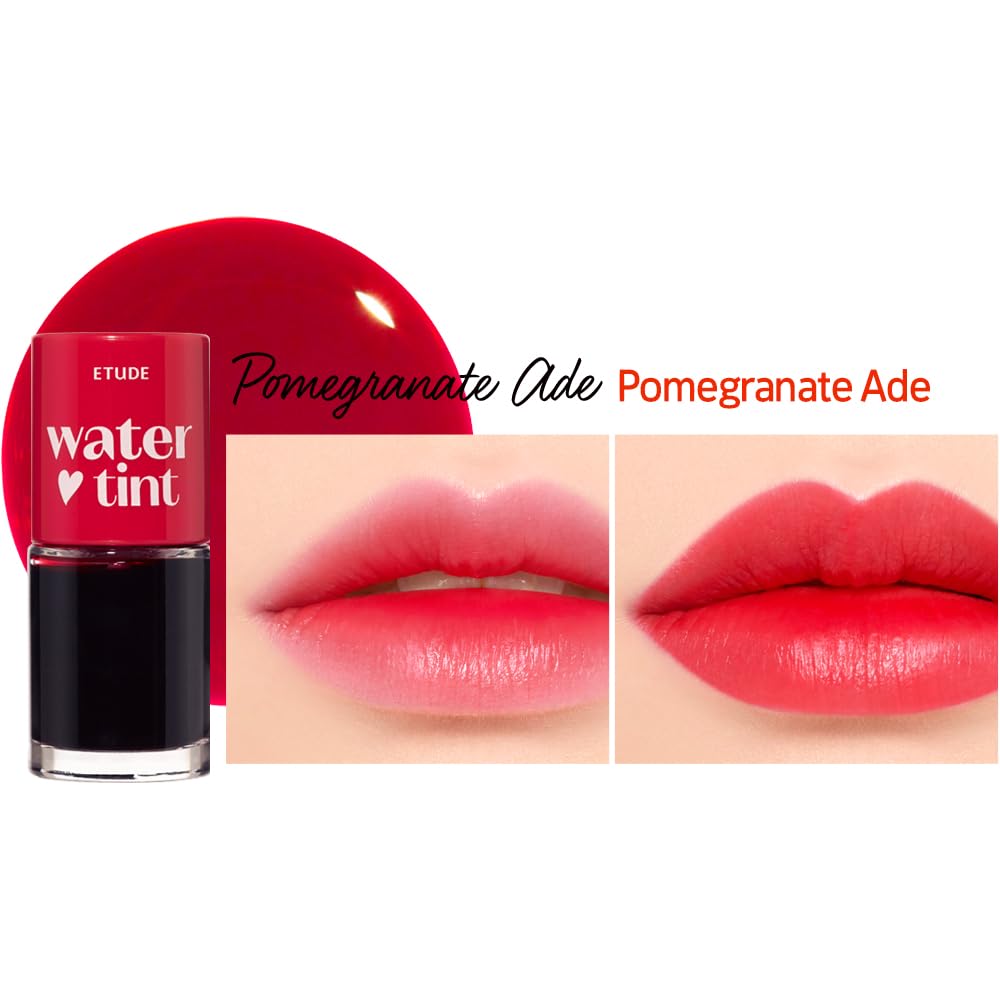 Etude Dear Darling Water Tint swatch on skin reveals buildable berry shade.