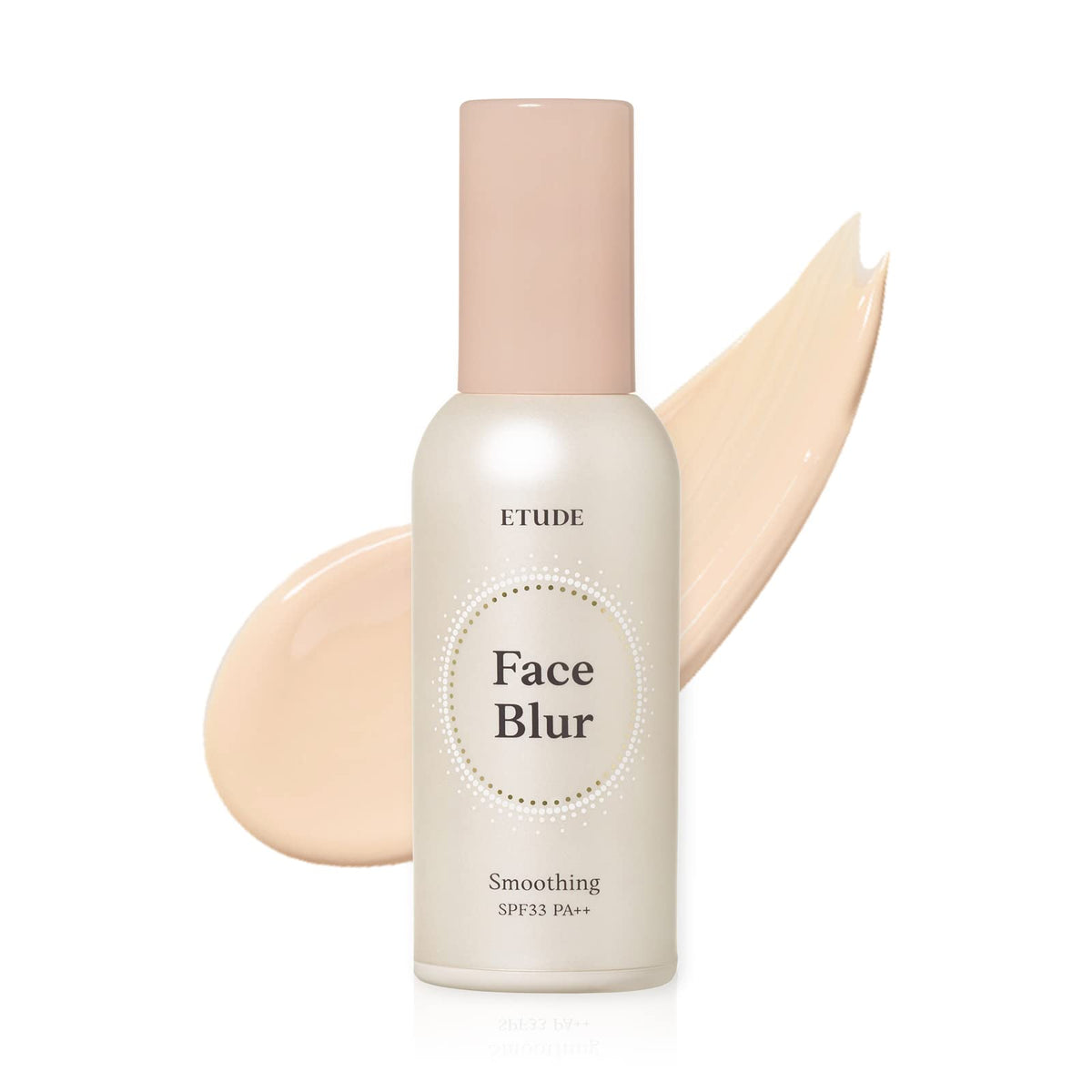 ETUDE Face Blur smoothing primer bottle showing pore-minimized, flawless base.