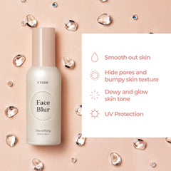 ETUDE swatch demonstrates coral base blending into natural milky glow.