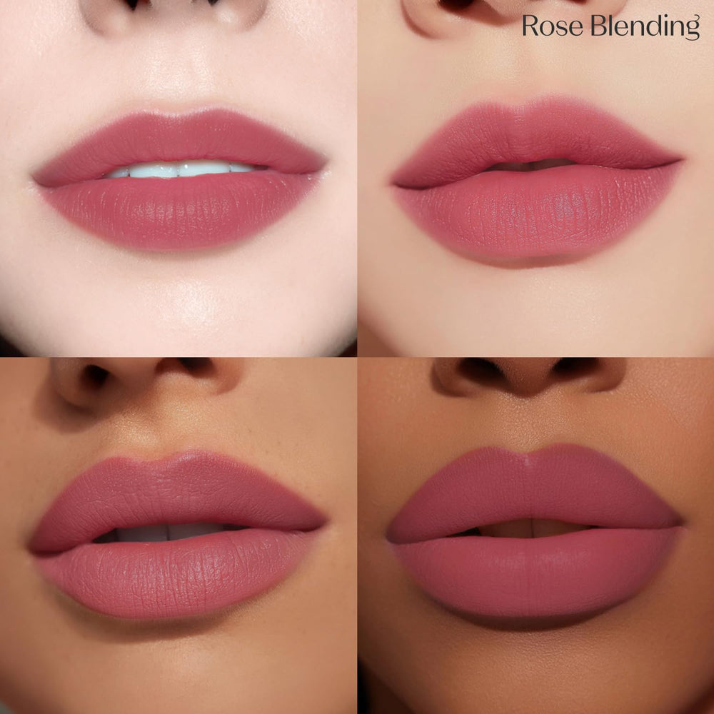 Etude Fixing Tint Rose Blending wand swatch, high pigment payoff on skin.