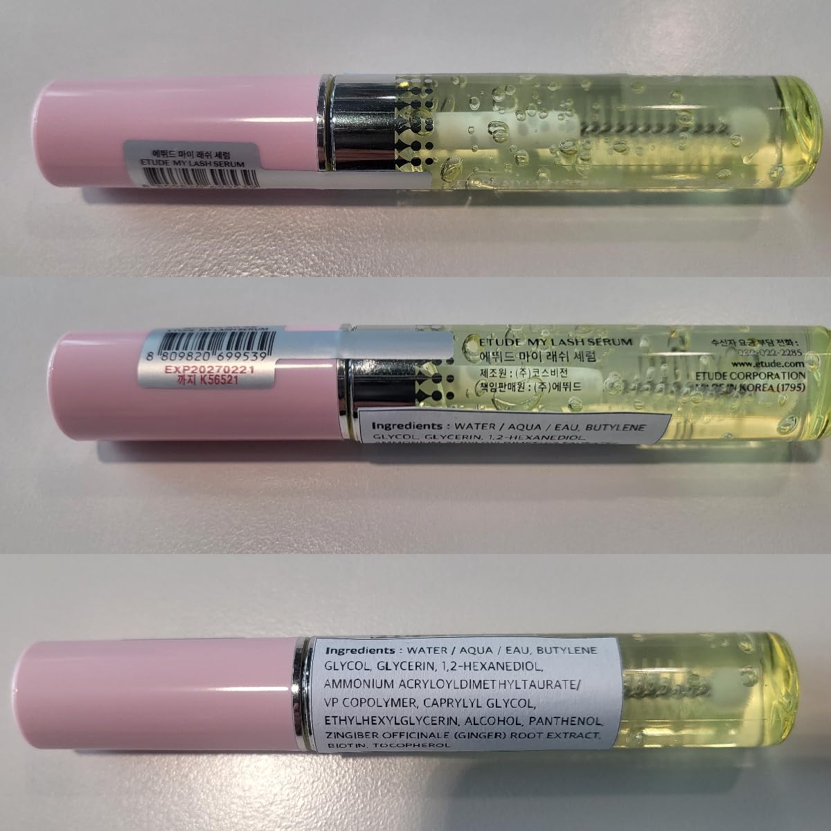 ETUDE My Lash Serum daily routine image emphasizes consistent use.