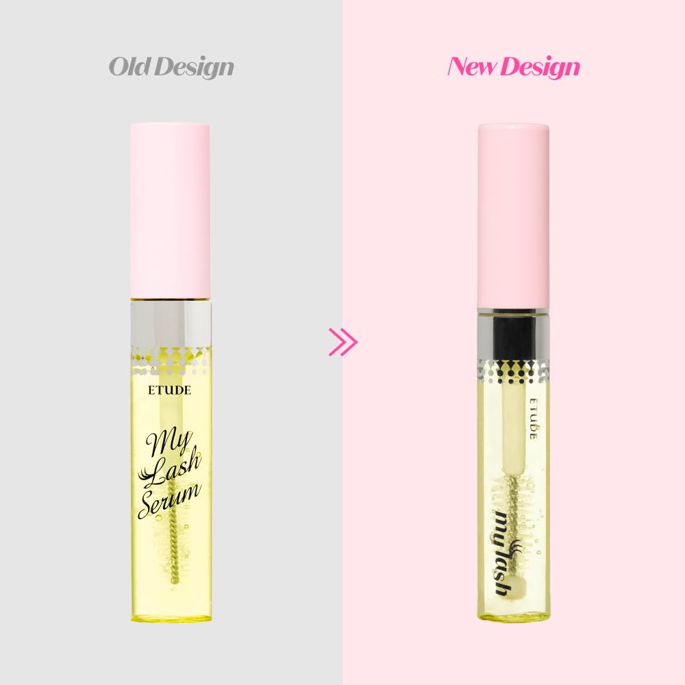 ETUDE My Lash Serum wand brush in action for precise lash coverage.