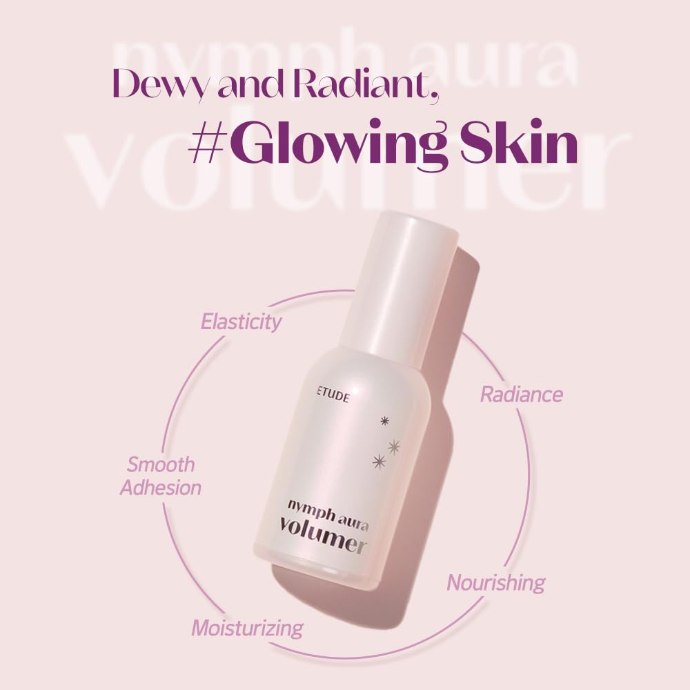 ETUDE Nymph Aura Volumer cream swirl reveals rich texture and soft glow for buildable radiance.