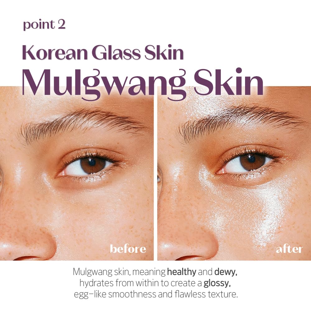 ETUDE Nymph Aura Volumer glass-skinned glow enhances dewy finish and camera-ready complexion.