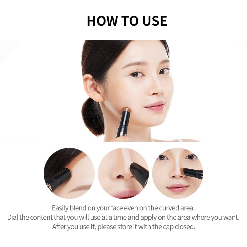 Etude Play 101 Stick Contour Duo highlight on T-zone and Cupid's bow