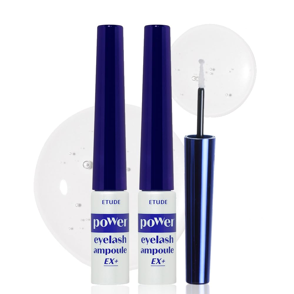 ETUDE Power Eyelash Ampoule bottle close-up with caffeine-infused formula for enhanced lash appearance.