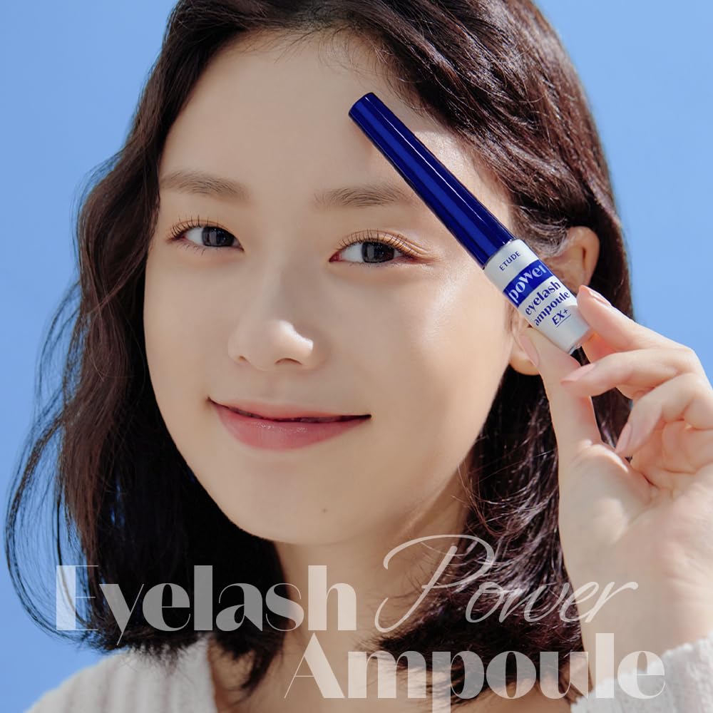 ETUDE Power Eyelash Ampoule ingredient list close-up showing a clean formula.
