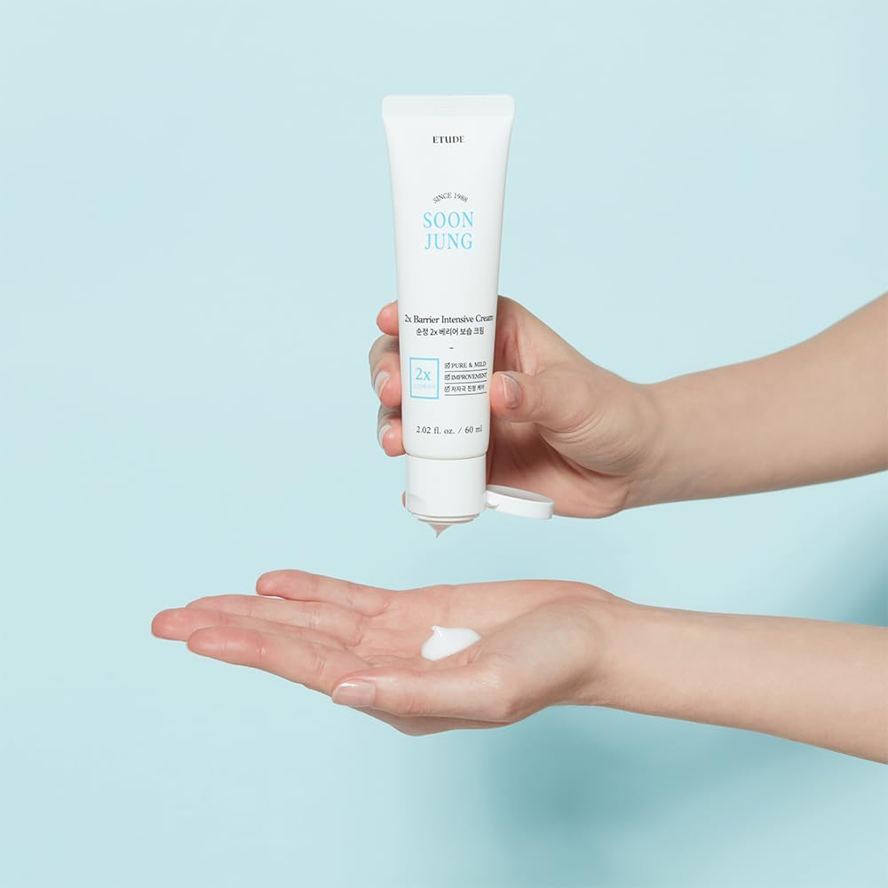ETUDE SoonJung balanced hydration detail promotes calm, dewy skin look.