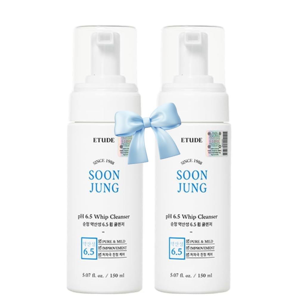 ETUDE SoonJung whip cleanser duo packaging shows a gentle, soothing cleanse for sensitive skin.