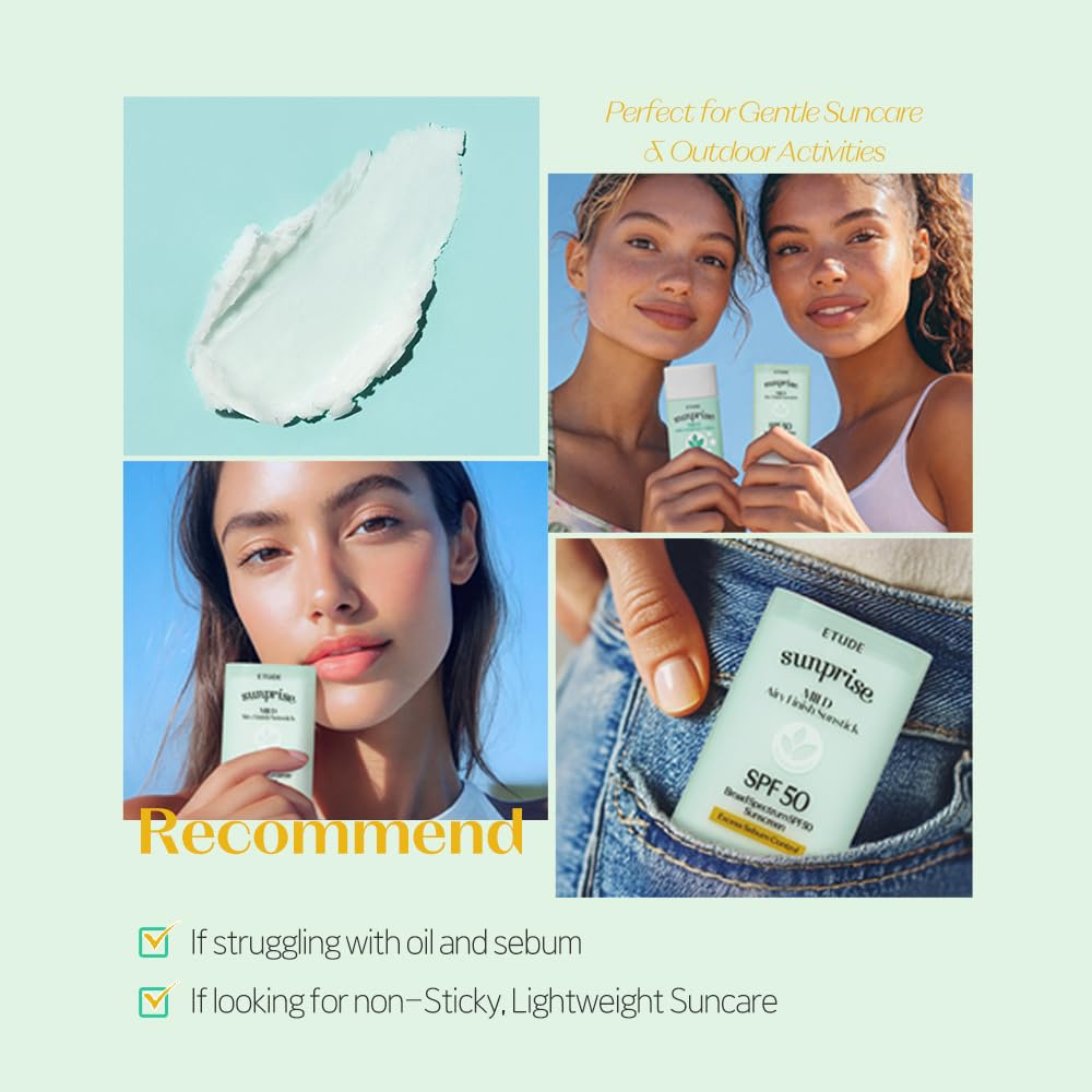 ETUDE Sunprise sebum-control powdery finish helps reduce shine on busy days.