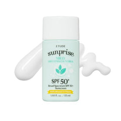 ETUDE Sunprise sunscreen pump cap on a sleek 55ml tube