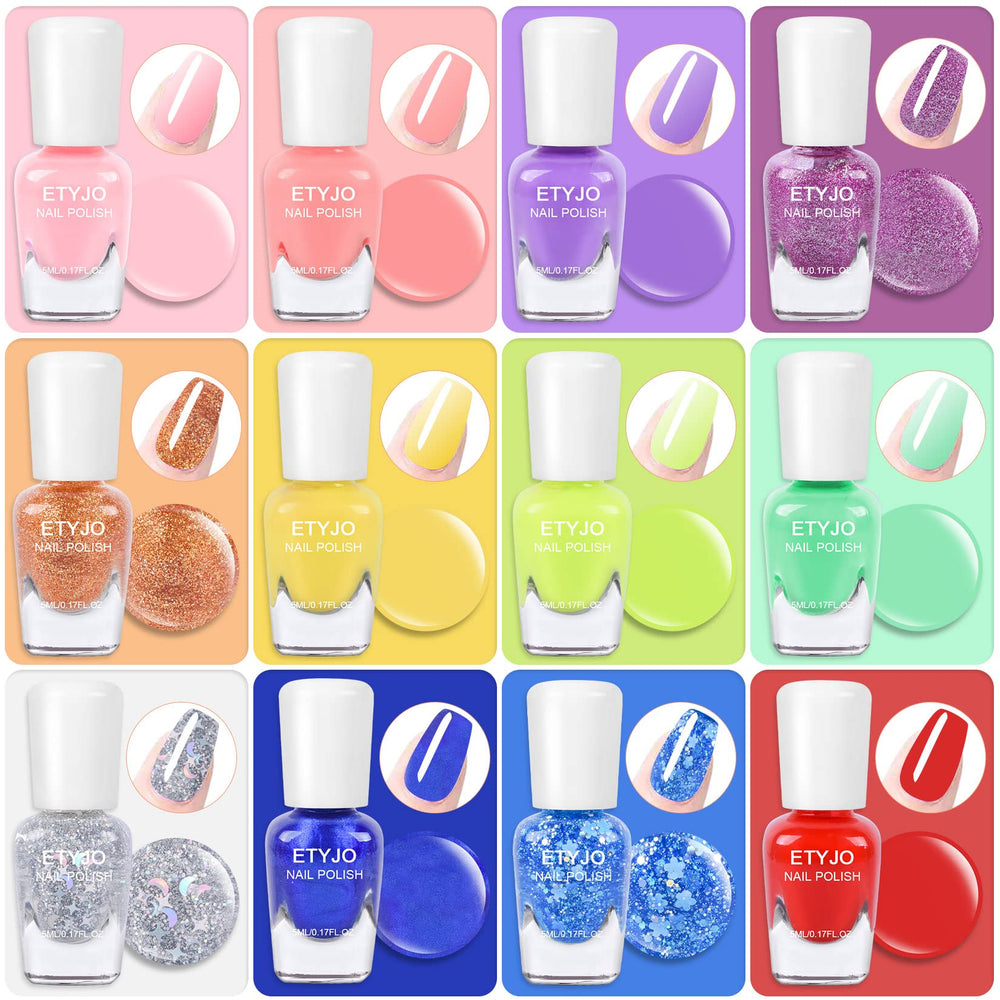 ETYJO child applying nail polish with easy to use brush for small hands