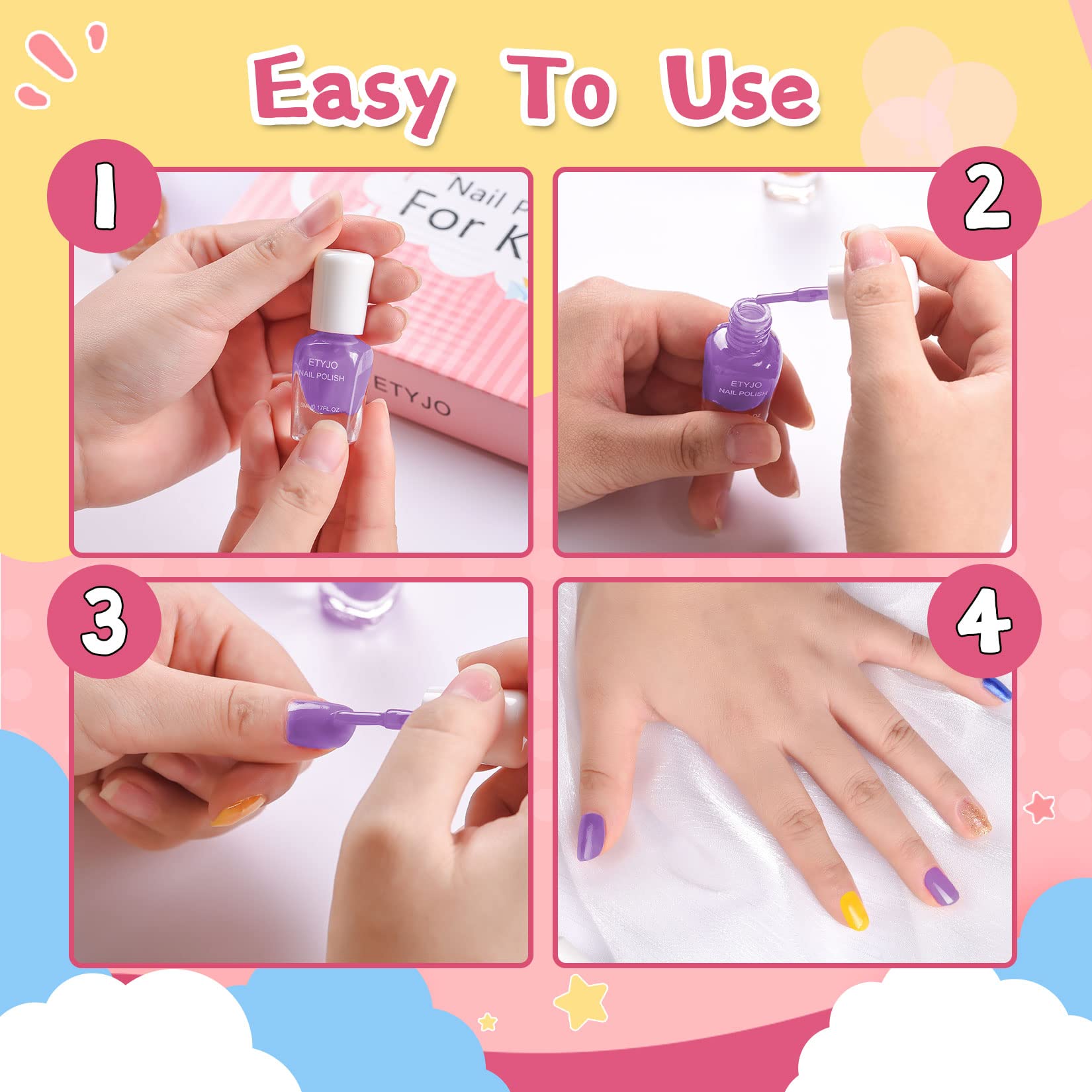 ETYJO Safe, water-based formula for small hands.
