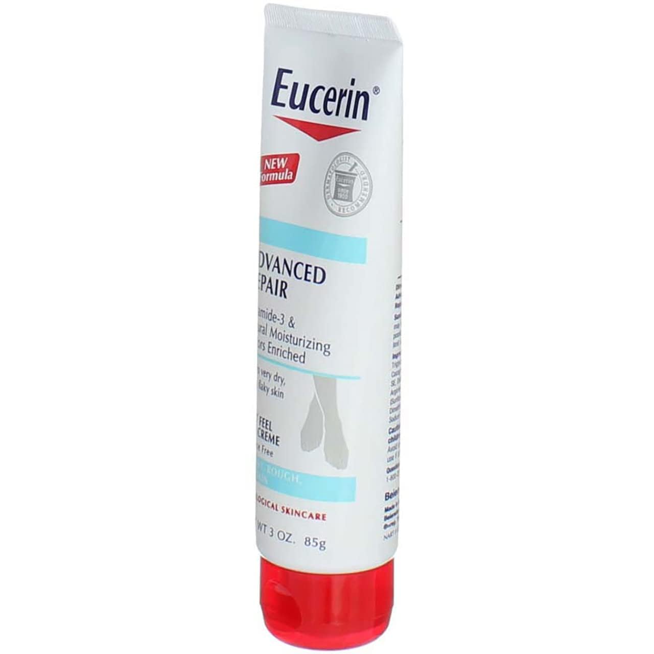 Eucerin Advanced Repair Foot Cream fragrance free label closeup