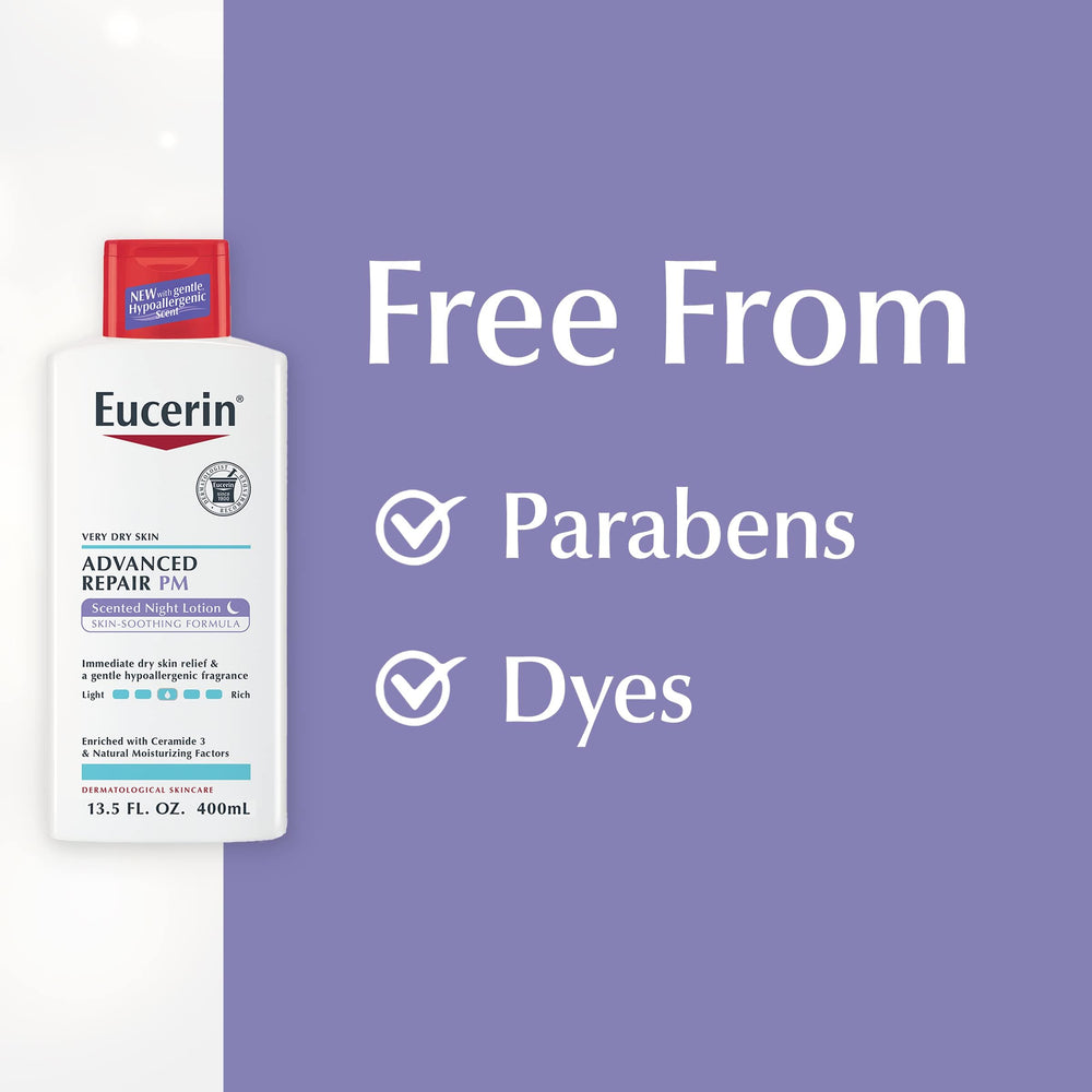 Dye-free formula detail of Eucerin Advanced Repair Night Lotion