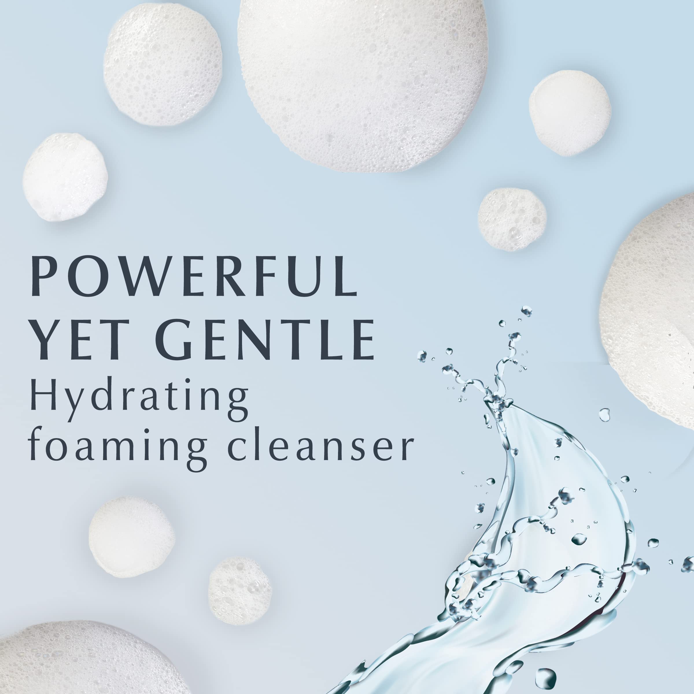 Eucerin Hydrating Foaming Cleanser foamy-lather on hand demonstrates easy application