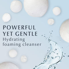 Eucerin Hydrating Foaming Cleanser foamy-lather on hand demonstrates easy application