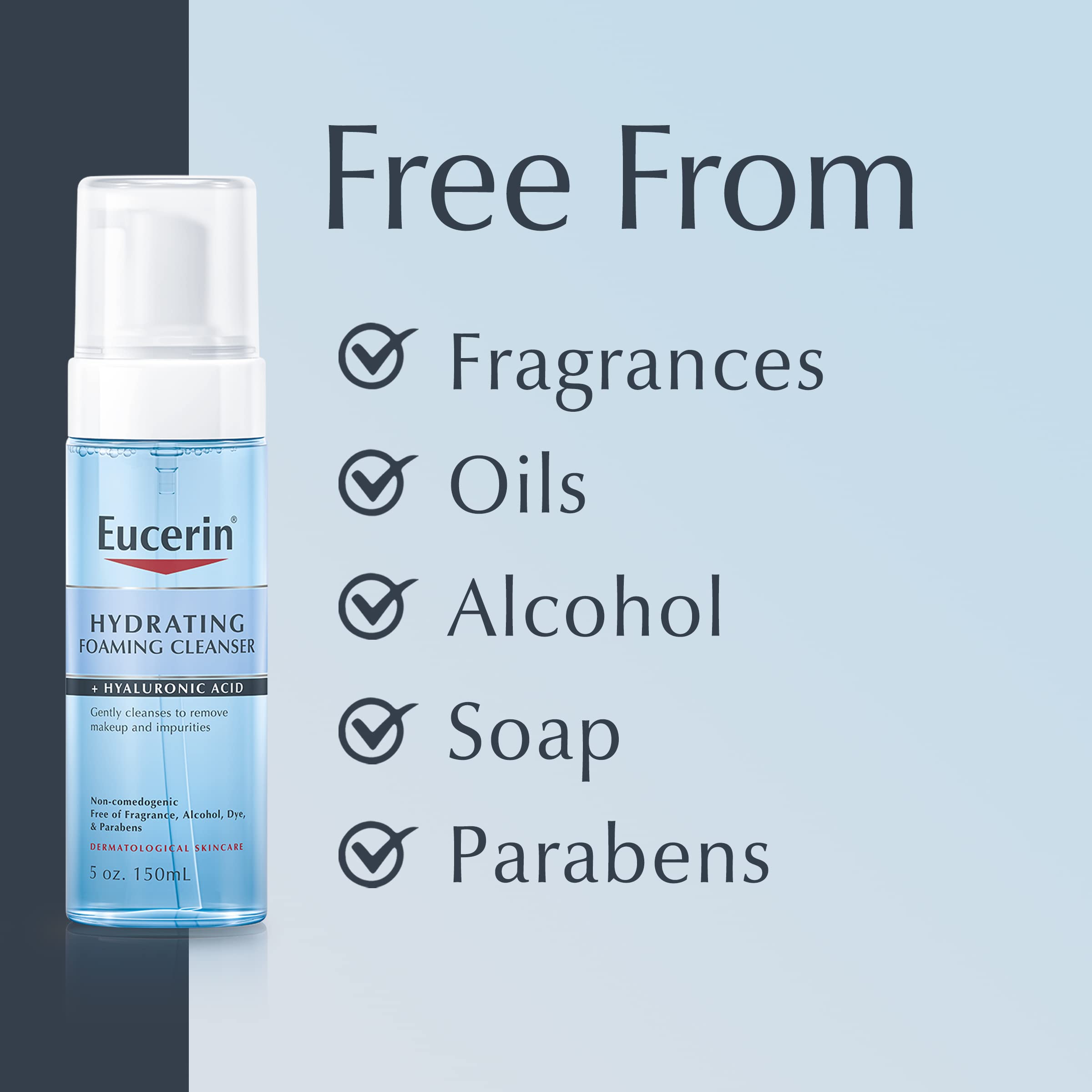 Eucerin Hydrating Foaming Cleanser removes sunscreen cleanly for a refreshed complexion