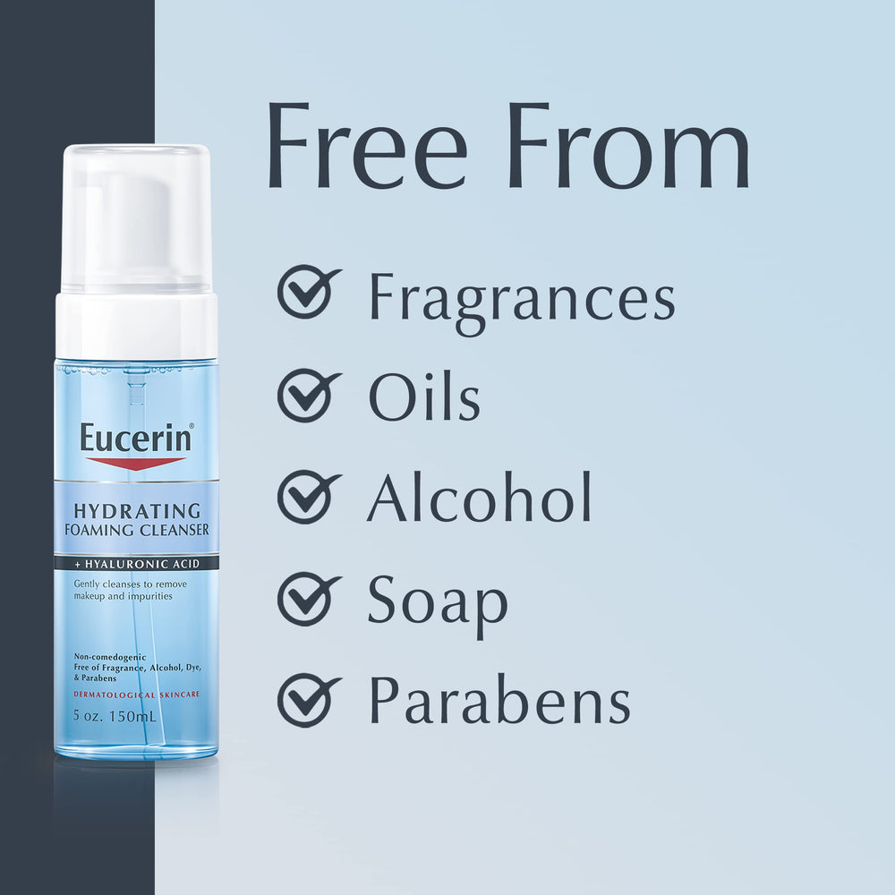 Eucerin Hydrating Foaming Cleanser removes sunscreen cleanly for a refreshed complexion