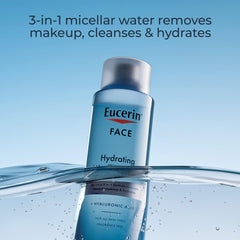 Eucerin micellar water cotton pad-use demonstrates makeup removal without rubbing