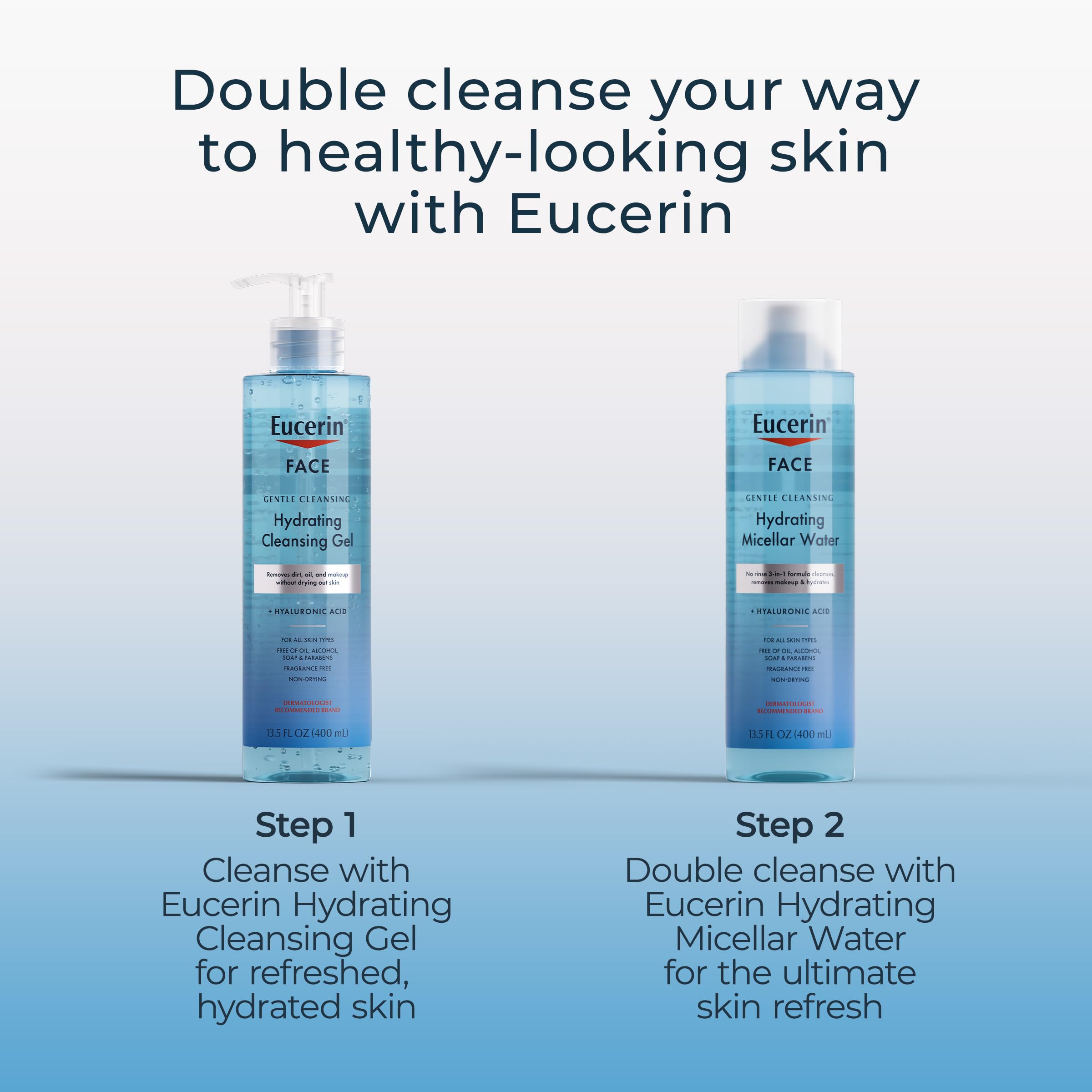Eucerin micellar water label-back shows key product details and claims