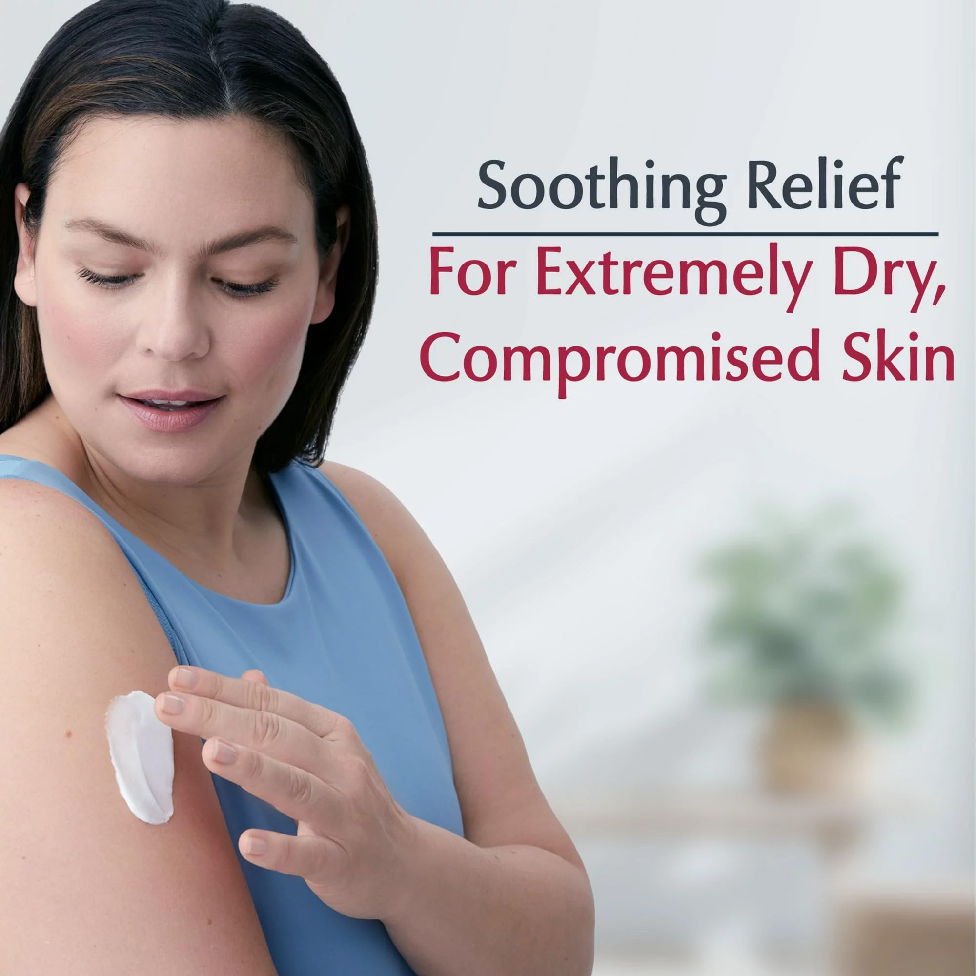 Hands applying Eucerin Original Healing Enriched Creme for daily repair.