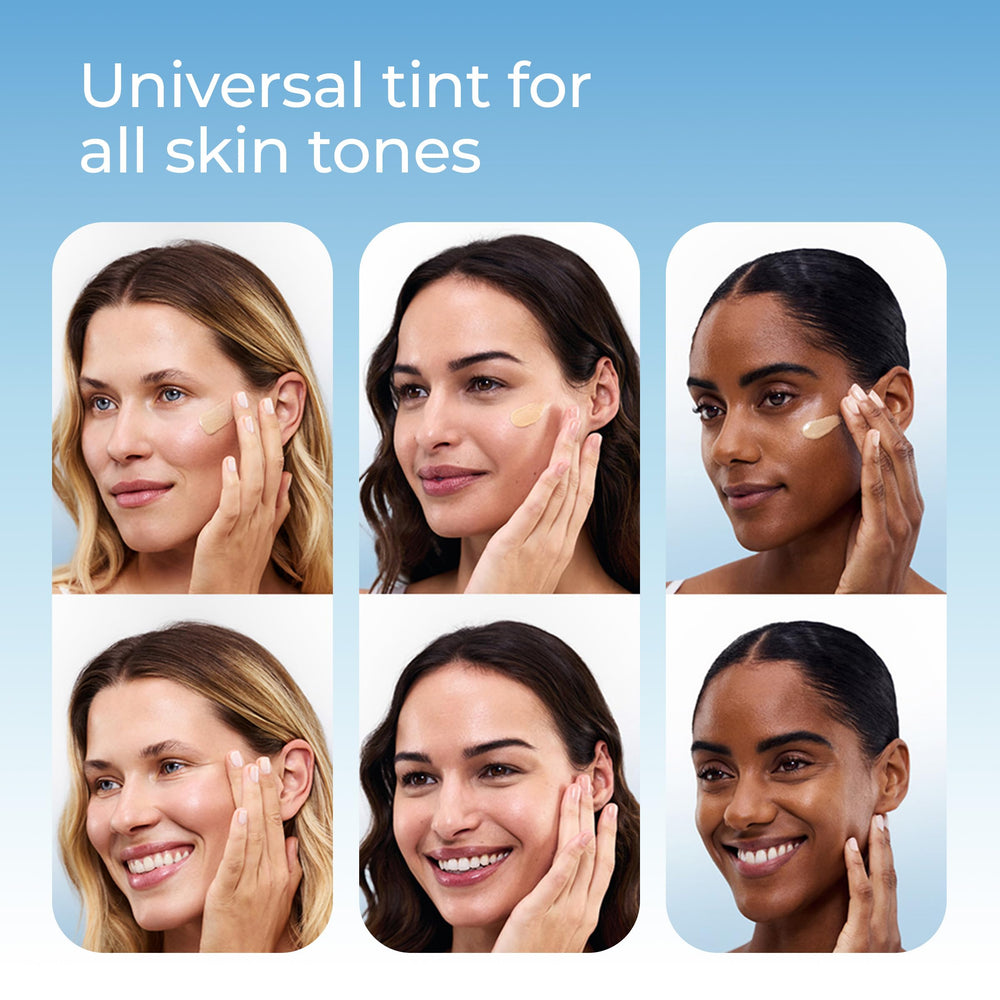 Close-up highlighting 5 AOX Shield antioxidants in the Eucerin formula.