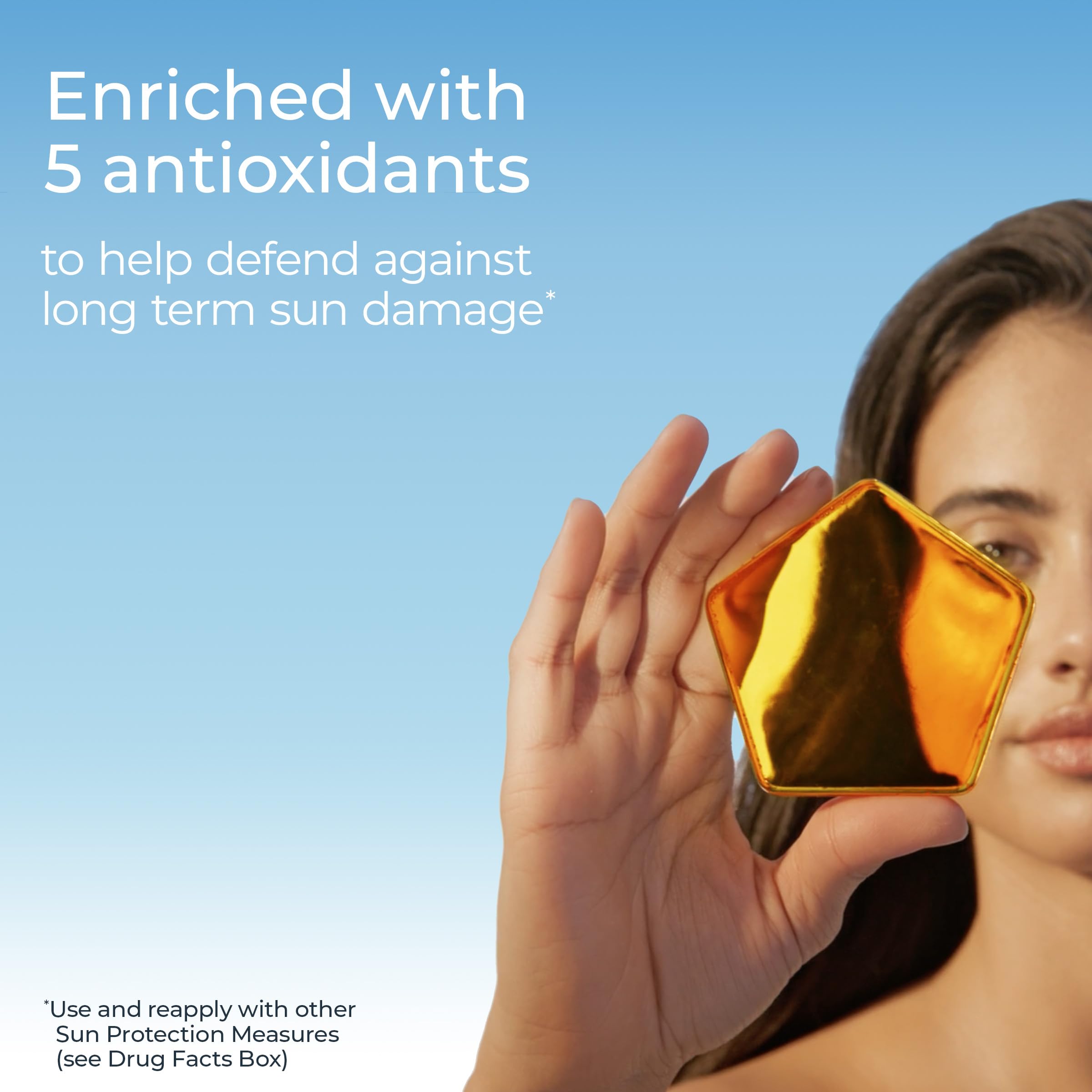 Texture close-up of Eucerin Sun Tinted Mineral Sunscreen Lotion showing light tint blends evenly.