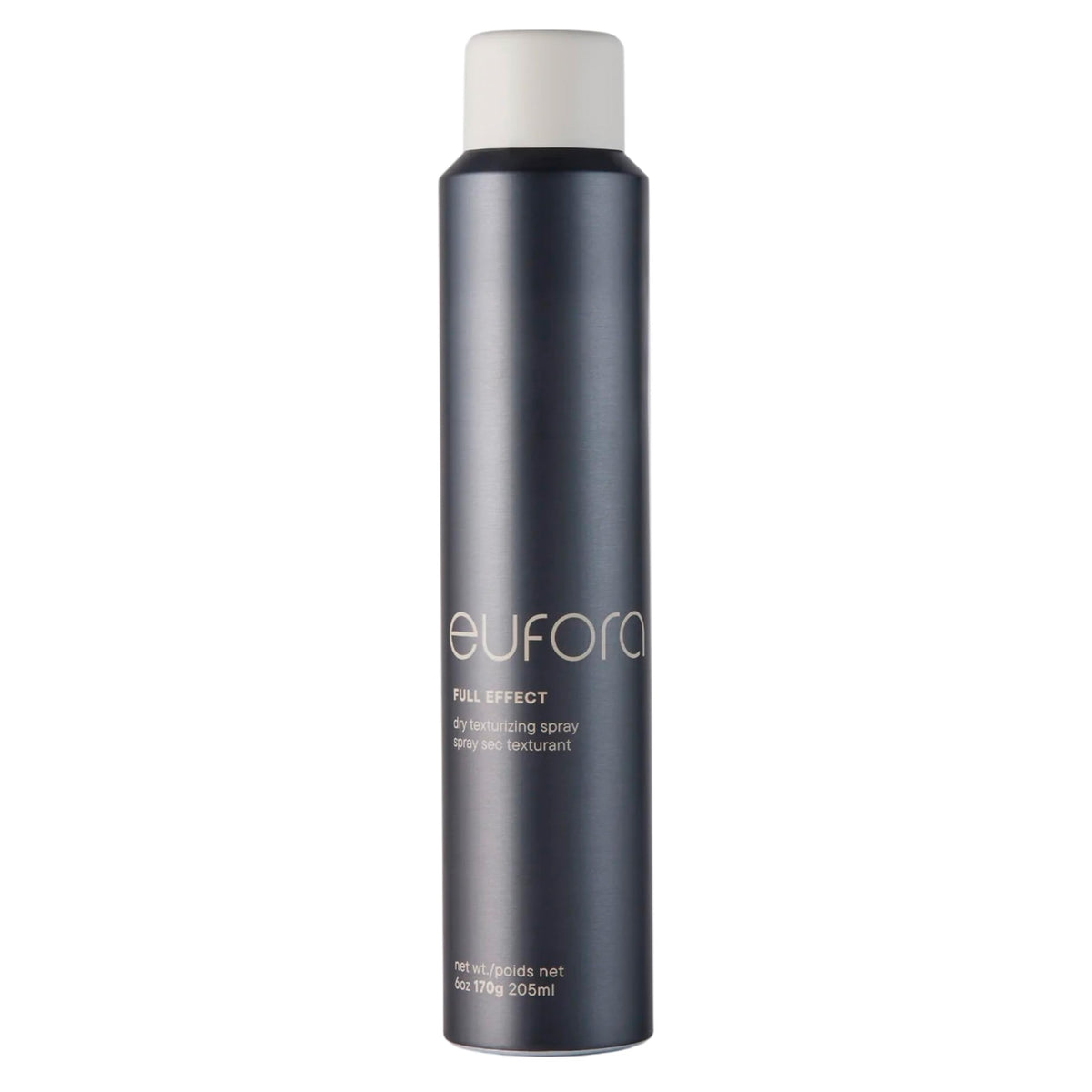Eufora Full Effect Texturizing Spray bottle close-up, highlighting lightweight texture and lift.